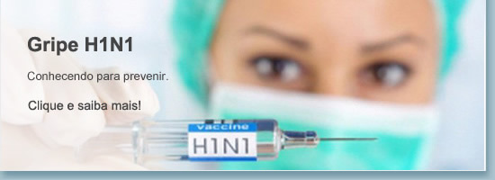 Banner da matéria 'Gripe H1N1', avisando sobre a campanha de vacinação.