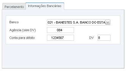 Preenchimento conta Banestes IR